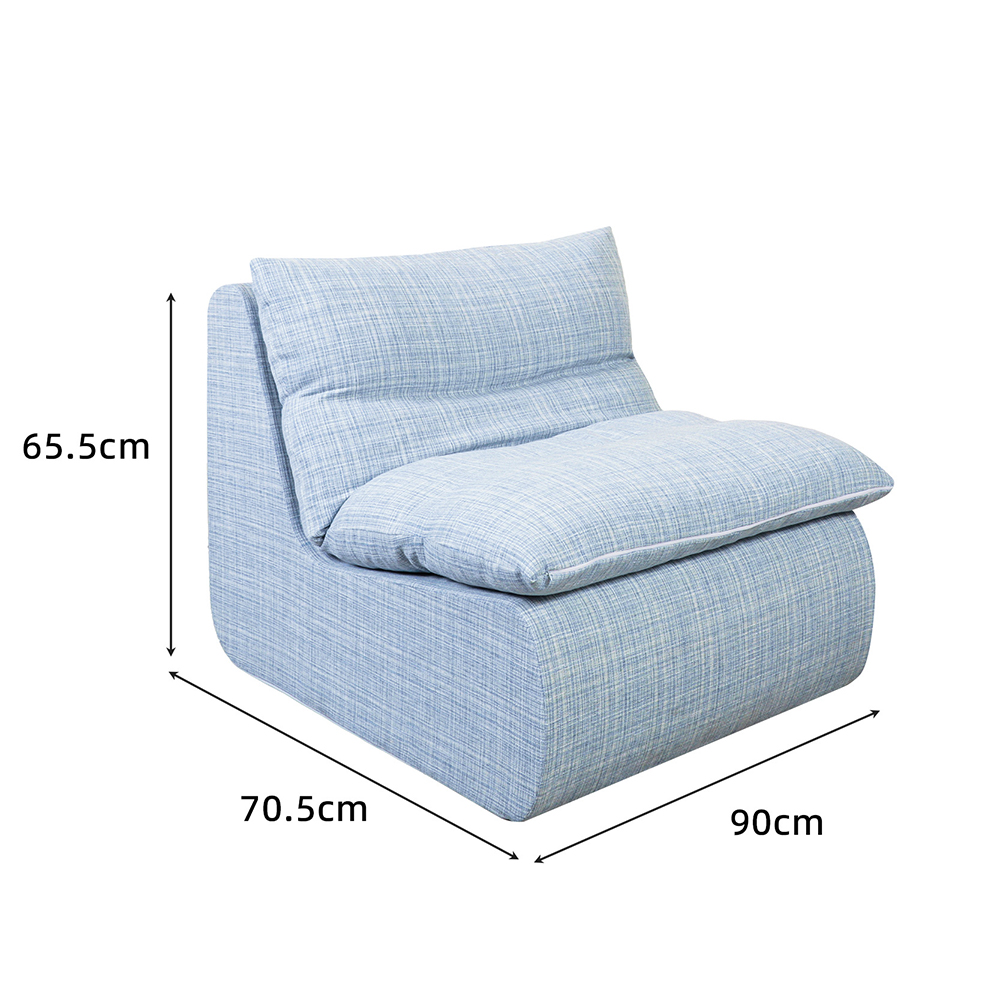 Niebieska pojedyncza sofa z wyjmowanym wypełnieniem z gąbki Niebieska pojedyncza sofa z wyjmowanym wypełnieniem z gąbki