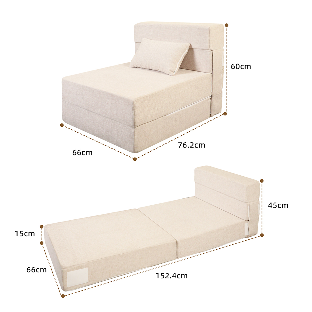 Biała rozkładana sofa