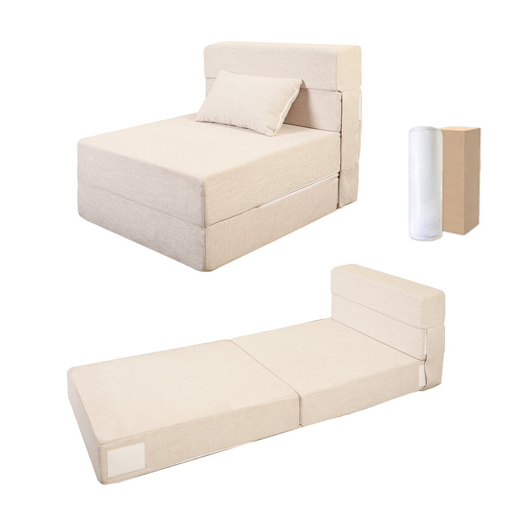 Biała rozkładana sofa
