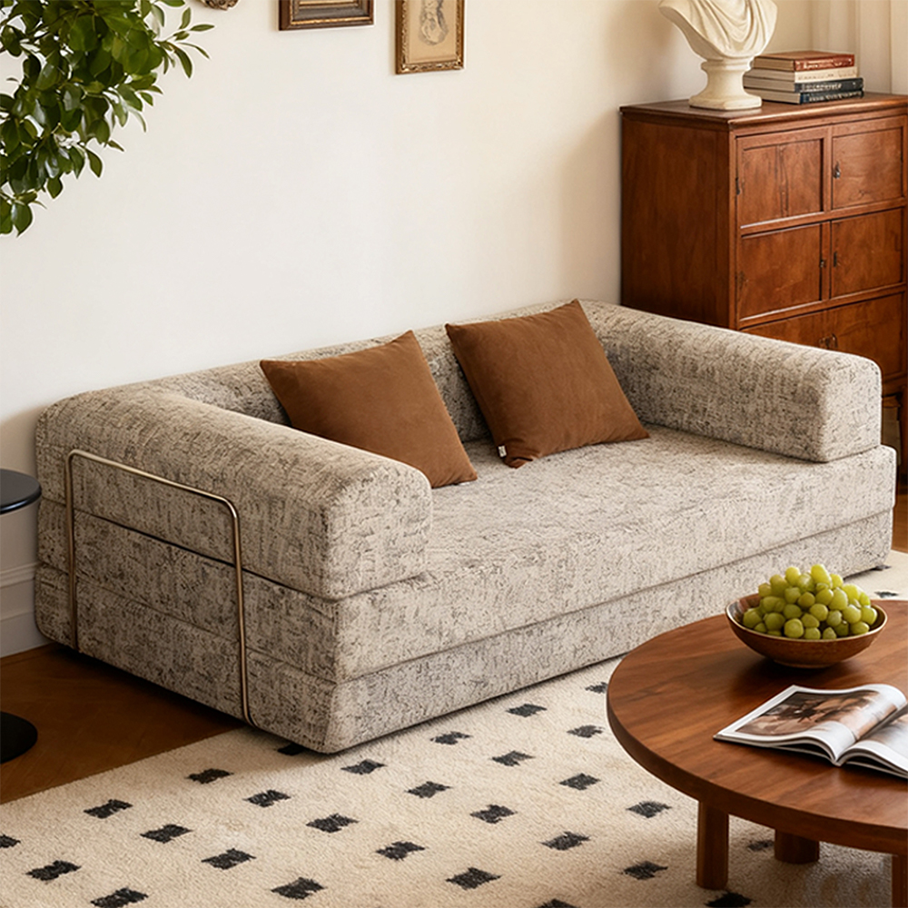 Półzamknięta podwójna sofa w kształcie litery U