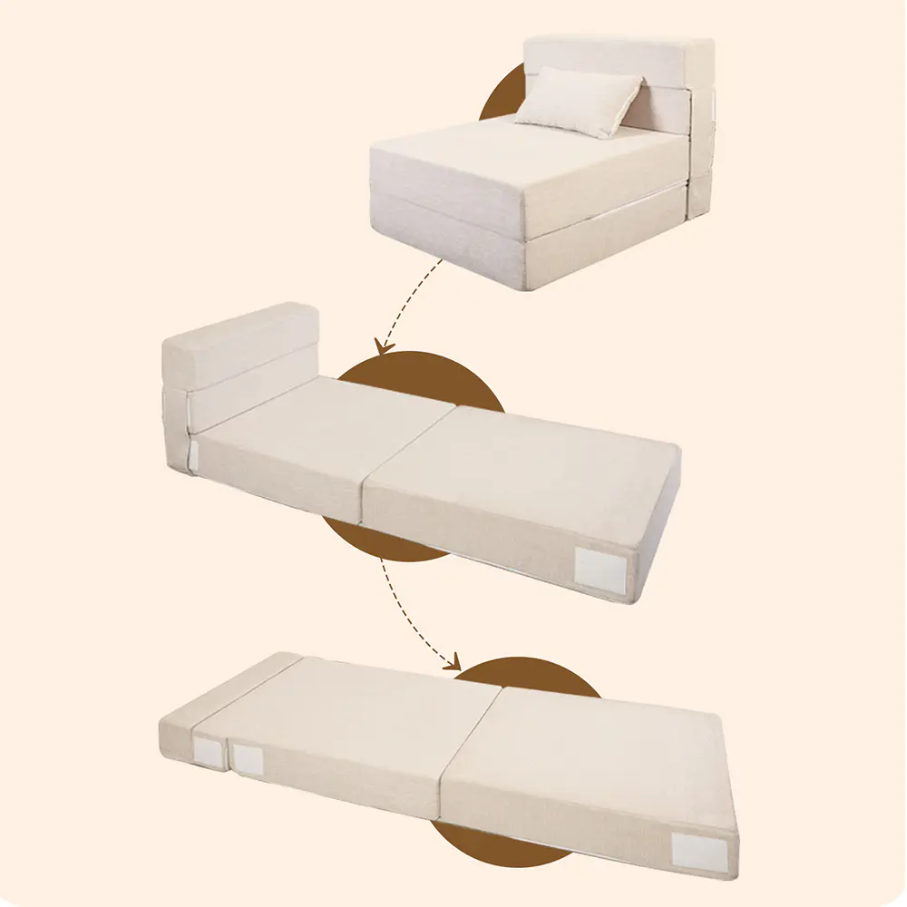 Biała rozkładana sofa