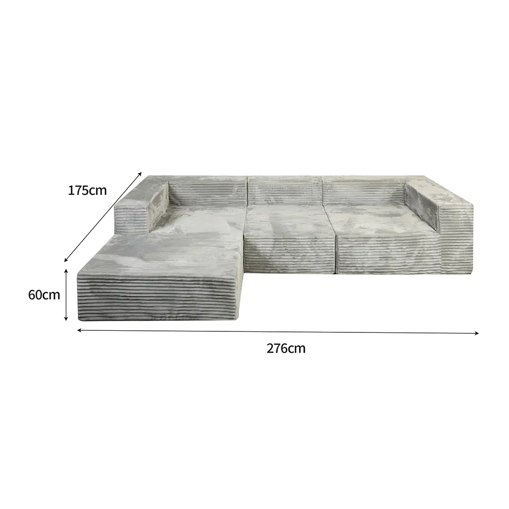 Szara sofa wieloosobowa